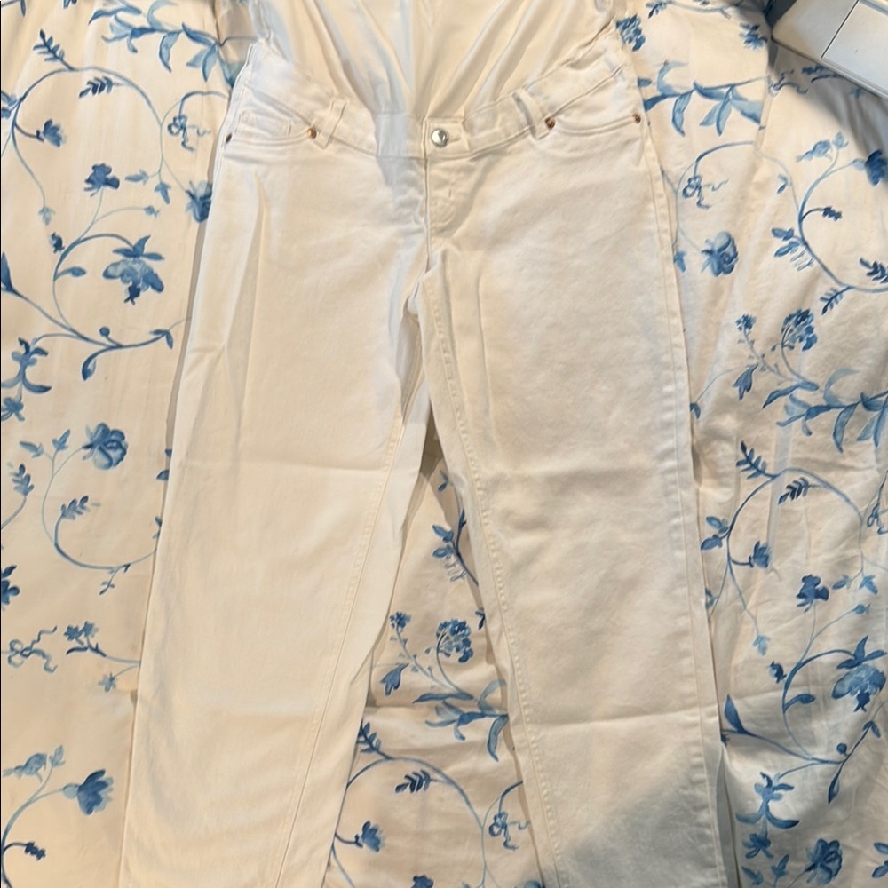 Maternity White Denim Jeans